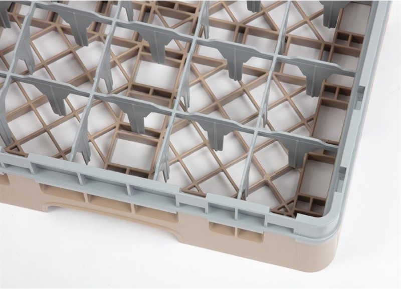  Cambro Gl&auml;sersp&uuml;lkorb beige mit 25 F&auml;chern max Glash&ouml;he 9,2cm 
