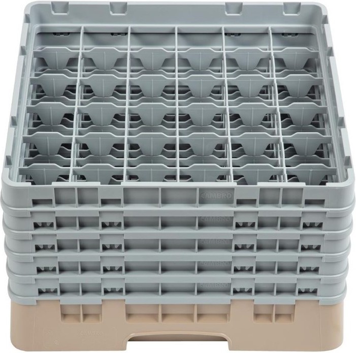  Cambro Gl&auml;sersp&uuml;lkorb beige mit 36 F&auml;chern max Glash&ouml;he 25,7cm 
