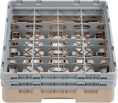  Cambro Gl&auml;sersp&uuml;lkorb beige mit 16 F&auml;chern max Glash&ouml;he 13,3cm 
