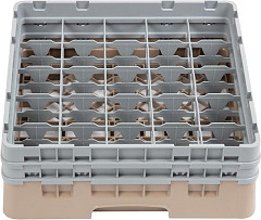  Cambro Gl&auml;sersp&uuml;lkorb beige mit 25 F&auml;chern max Glash&ouml;he 13,3cm 