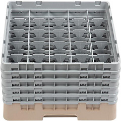  Cambro Gl&auml;sersp&uuml;lkorb beige mit 25 F&auml;chern max Glash&ouml;he 25,7cm 