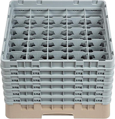  Cambro Gl&auml;sersp&uuml;lkorb beige mit 25 F&auml;chern max Glash&ouml;he 29,8cm 